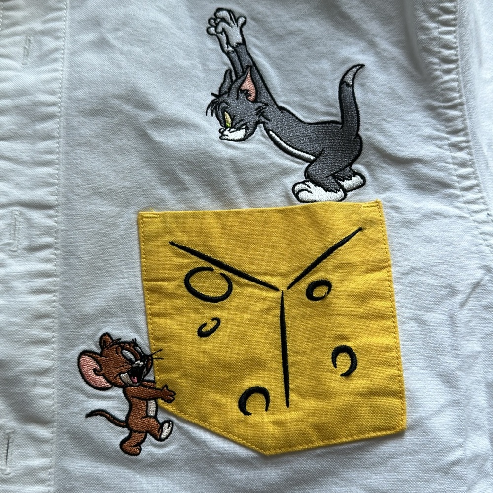 RARE Graniph Japan + Tom & Jerry Pocket Shirt in White - Picture 6 of 6